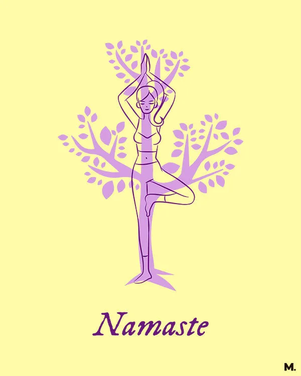 Tree pose printed t shirts