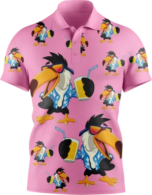 Trendy Toucan Men's Short Sleeve Polo Clearance