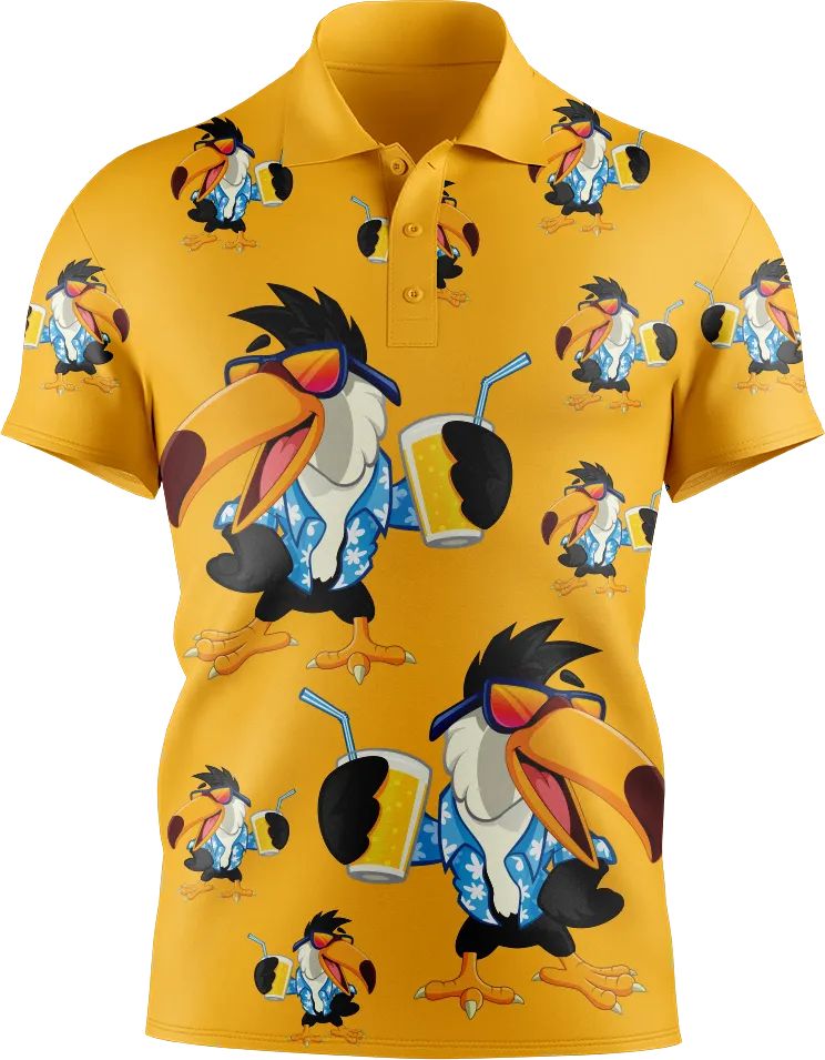 Trendy Toucan Men's Short Sleeve Polo Clearance