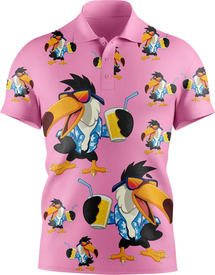 Trendy Toucan Men's Short Sleeve Polo Clearance