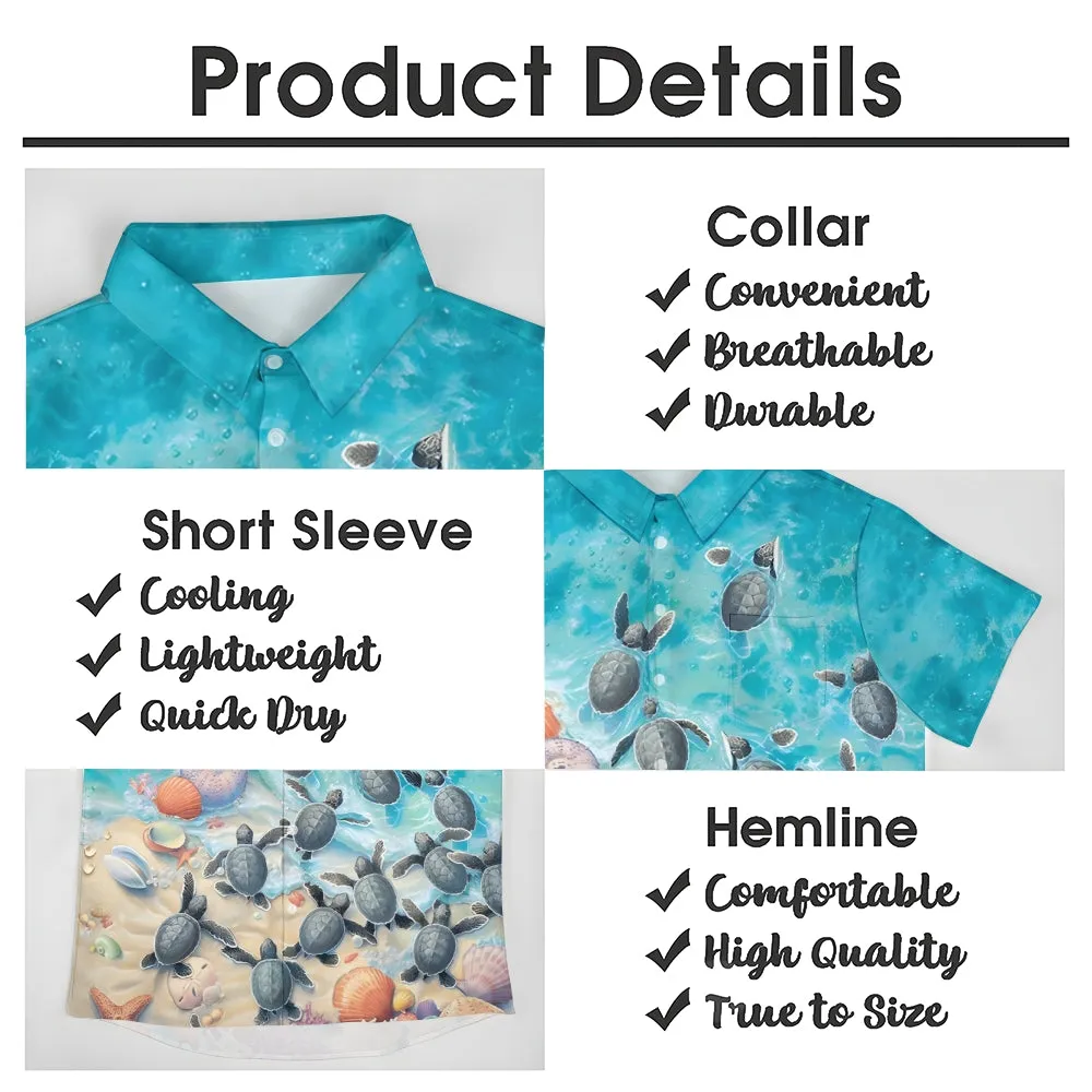 Turtles Return Art Print Casual Short Sleeve Shirt 2410001332