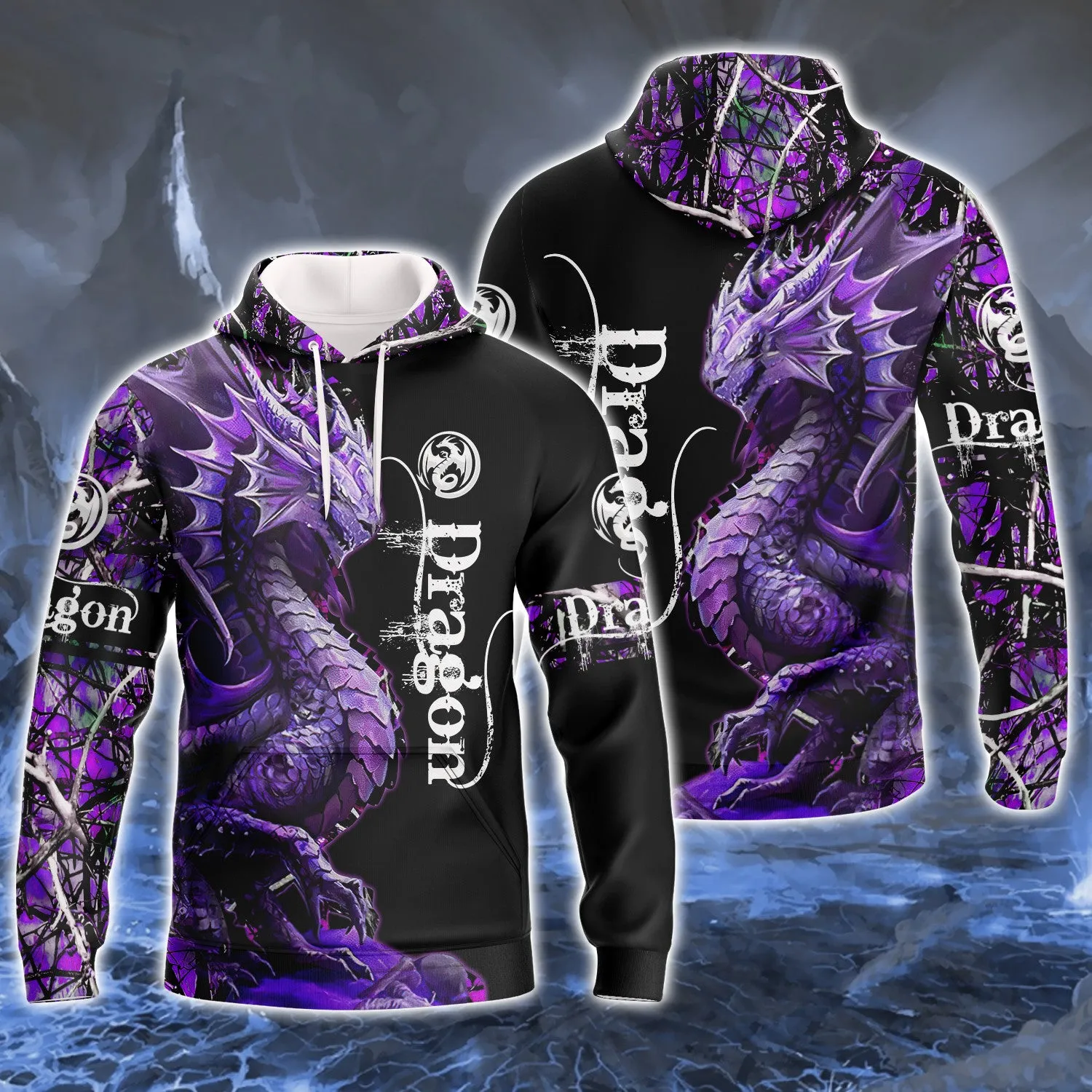 Violet Dragon Tattoo 3D Full Print Shirts