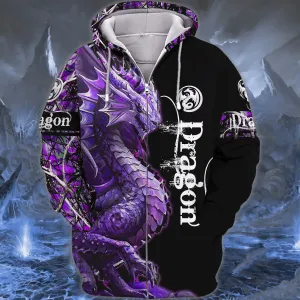 Violet Dragon Tattoo 3D Full Print Shirts