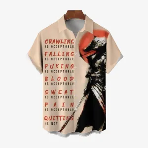 Warrior Spirit Casual Large Size Short Sleeve Shirt 2406003214