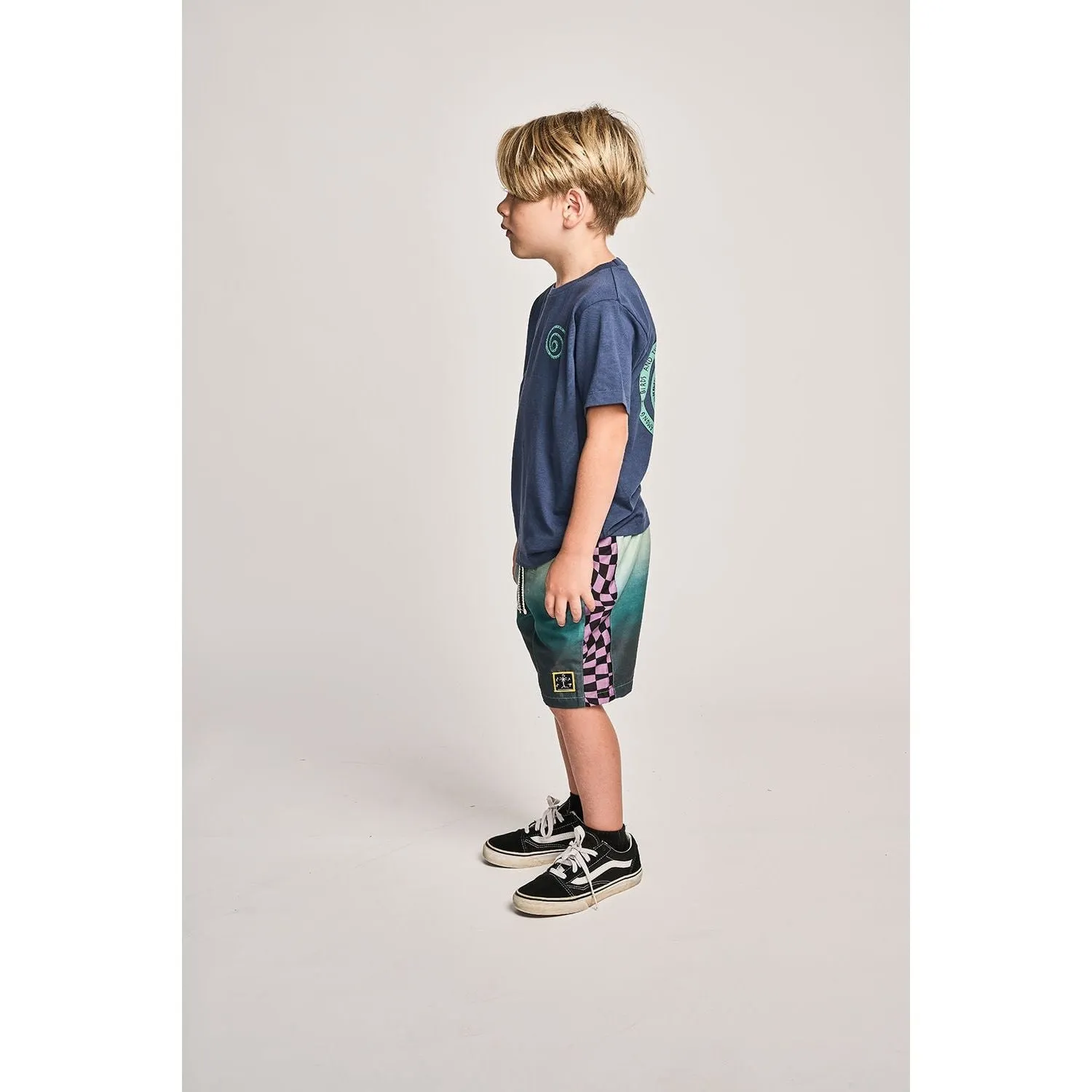 Wrapdyecheck Bshort - Teal Grad